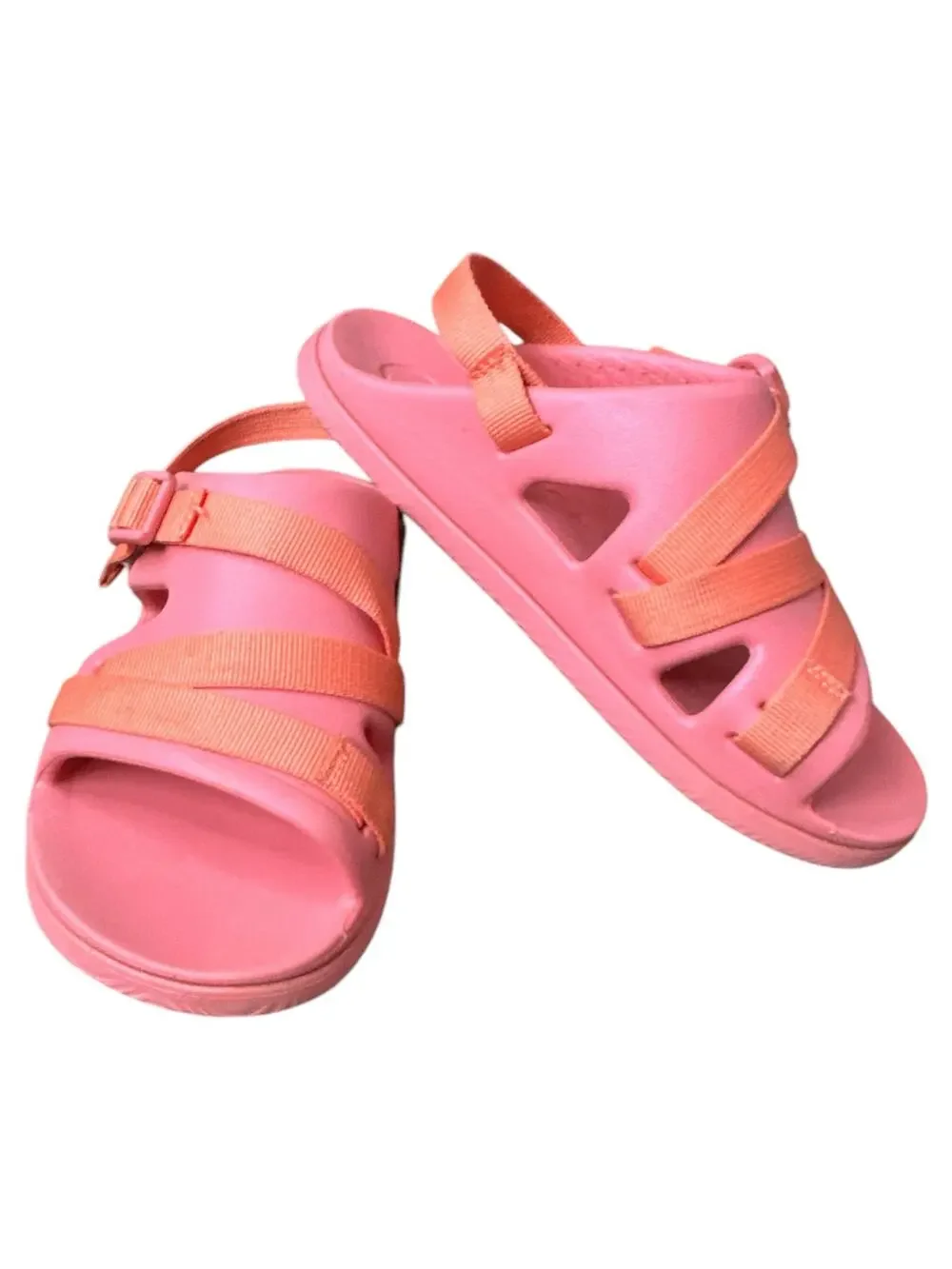 Big Kid’s Chaco Chillos Sport Slip On Sling Back Sandal Pink Orange Size 5